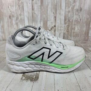 New Balance Fresh Foam 680 v8 Womens 8.5 Wide White Grey Lime Green M680RH8